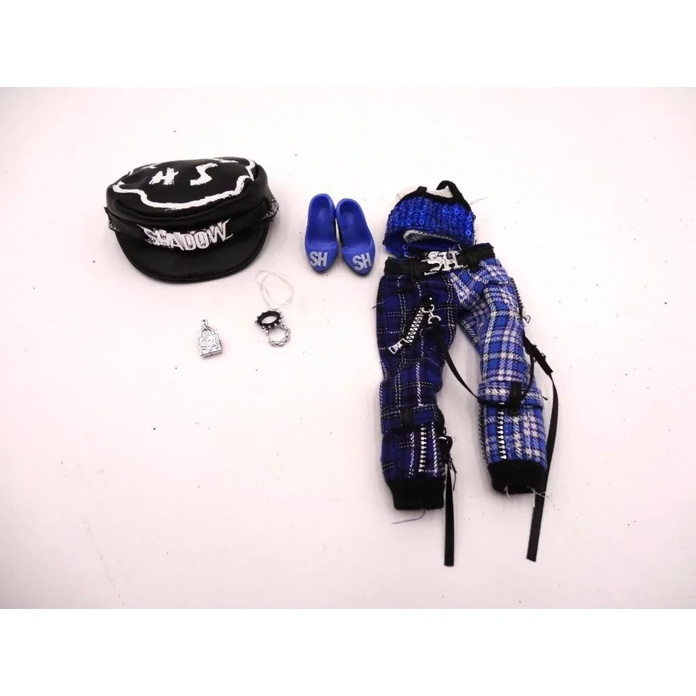 Rainbow Vision Shadow High UMA VANHOOSE Punk NEON Blue PLAID clothes hat Shoes